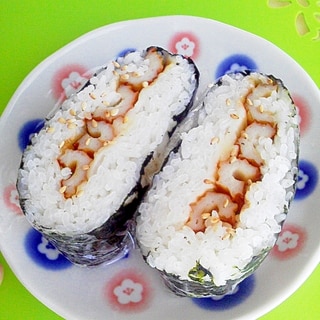 海苔は半分！おにぎらず☆バター醤油ちくわ＆チーズ